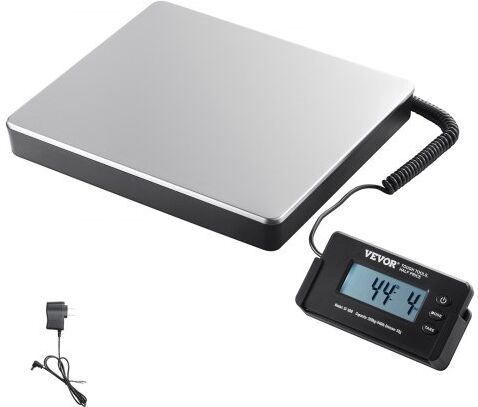 VEVOR Digital Shipping Scale, 440 lbs x 1.7 oz. Heavy Duty Postal Scale with Timer, Tare Function, HD LCD Screen Portable Package Scale for Luggage, Home, Post Office, AC/DC Powered, FCC Listed