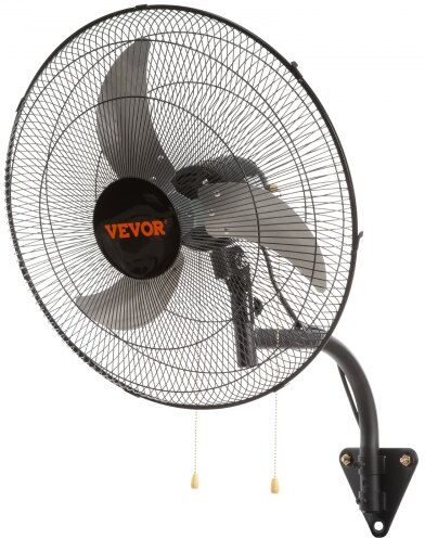 VEVOR Wall Mount Fan, 20 Inch, 3-speed High Velocity Max. 4650 CFM Oscillating Industrial Wall Fan, Commercial or Residential for Warehouse, Greenhouse, Workshop, Patio, Basement, Black, ETL Listed