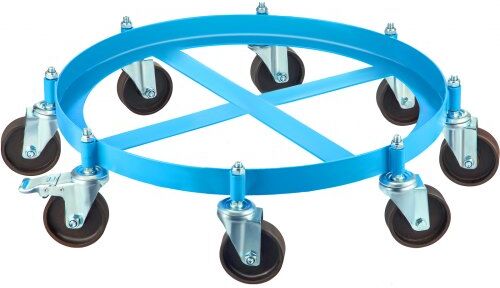 VEVOR Drum Dolly, 55 Gallon Drum Cart Dolly, Oil Drum Dolly with 2000 Lbs Capacity, Grease Drum Dolly with 8 Cast Iron Swivel Casters, Non Tipping for Workshops, Factories, Warehouses, Shops, Docks