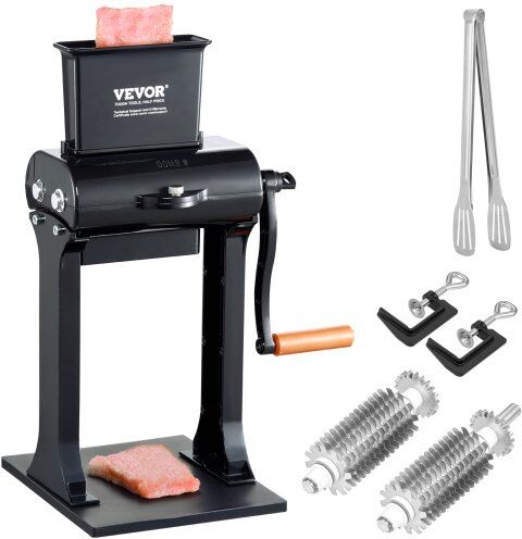 VEVOR Commercial Meat Tenderizer, Heavy Duty Stainless Steel Meat Tenderizer Machine, Quick and Easy Manual Operation Kitchen Tool, 5.8" Feed Port for Beef, Turkey, Chicken, Pork, Steak, and Fish