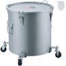 VEVOR Fryer Grease Bucket, 8 Gal Oil Disposal Caddy with Caster Base, Carbon Steel with Rust-Proof Coating, Oil Transport Container with Lid, Lock Clips, Filter Bag for Hot Cooking Oil Filtering, Gray