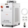 VEVOR Industrial Water Chiller, CW6000, 1500W Industrial Water Cooler Cooling System with Compressor 15L Water Tank Capacity 65 L/min Max Flow Rate, for CO2 Laser Engraving Machine Cooling Machine