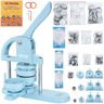 VEVOR 3-IN-1 Button Maker, 1/1.25/2.28 inch(25/32/58mm) Pin Maker, 300pcs Button Parts, Button Maker Machine with Panda Magic Book, Ergonomic Arc Handle Punch Press Kit, For Children DIY Gifts, Blue