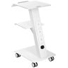 VEVOR Lab Trolley, Rolling Lab Cart with Built-in Socket, 3-Layer Metal Mobile Trolley, Tray Rolling Clinic Cart with Swivel Wheels, 220 lbs Weight Capacity, for Lab, Clinic, Beauty and Salon