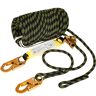 VEVOR Vertical Lifeline Assembly, 100 ft Fall Protection Rope, Polyester Roofing Rope, CE Compliant Fall Arrest Protection Equipment with Alloy Steel Rope Grab, Two Snap Hooks, Shock Absorber