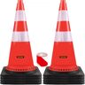 VEVOR Safety Cones, 8 x 30" Traffic Cones, PVC Orange Construction Cones, Reflective Collars Traffic Cones w/Black Weighted Base Used for Traffic Control, Driveway Road Parking and School Improvement