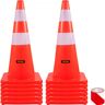 VEVOR Safety Cones, 28 in/73 cm Height, 12 PCS PVC Orange Traffic Cone with 2 Reflective Collars and Weighted Base, Used for Traffic Control, Driveway Road Parking and School Improvement