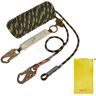 VEVOR Vertical Lifeline Assembly, 0.55'' x 100' Fall Protection Rope with 30 KN Breaking Tension, Polyester Roofing Rope with Steel Snap Hooks, Rope Grab, and Shock Absorber, ANSI Compliant