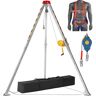 VEVOR Confined Space Tripod Kit, 1200 lbs Winch, Confined Space Tripod 7' Legs and 98' Cable, Confined Space Rescue Tripod 32.8' Fall Protection, Harness, Storage Bag for Traditional Confined Spaces