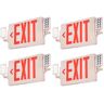 VEVOR LED Exit Sign with Emergency Lights, Two Heads Emergency Exit Light with Battery Backup, Combo Red Letter Fire Exit Lighting, Commercial Exit Signs for Business, White Tested to UL Standards