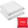 VEVOR Fire Blankets, 2 Pack Welding Blankets, 6' x 10' Fire Suppression Blanket, 1022 °F Flame Retardant Blanket, White Fire Emergency Blankets, Fiberglass Fire Retardant Blanket with 8 Brass Grommets