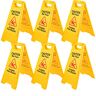 VEVOR 6 Pack Caution Wet Floor Signs 25" Double Sided Caution Sign Bilingual Wet Floor Sign Fold-Out Wet Floor Signs for Wet Floors