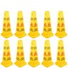 VEVOR 10 Pack Floor Safety Cone 26-Inch Yellow Caution Wet Floor Sign 4 Sided Floor Wet Sign Public Safety Wet Floor Cones Bilingual Wet Sign for Indoors and Outdoors