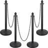 VEVOR Plastic Stanchion, 4pcs Chain Stanchion, Outdoor Stanchion w/ 4 x 39.5in Long Chains, PE Plastic Crowd Control Barrier for Warning/Crowd Control at Restaurant, Supermarket, Exhibition, City Mall