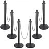 VEVOR Plastic Stanchion, 6pcs Chain Stanchion, Outdoor Stanchion w/ 6x39.5inch Long Chains, PE Plastic Crowd Control Barrier for Warning/Crowd Control at Restaurant, Supermarket, Exhibition, City Mall