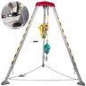 VEVOR Confined Space Kit with 2600lbs Winch, Confined Space Rescue Tripod with 7 Feet Legs, Confined Space Tripod kit with 98 Feet Cable, 32.8 Feet Fall Protection, for Confined Space Rescue