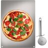 VEVOR Baking Steel Pizza, Rectangle Steel Pizza Stone, 14" x 20" Steel Pizza Plate, 0.4"Thick Steel Pizza Pan, High-Performance Pizza Steel for Oven, Baking Surface for Oven Cooking and Baking