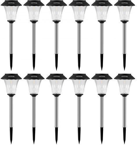 VEVOR Solar Pathway Lights Outdoor Garden Yard Patio Lights 12 Pack Waterproof