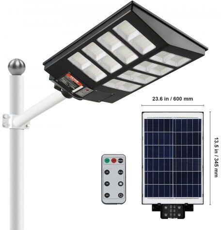 VEVOR 800W Solar Street Light, 1400LM, LED Solar Flood Lights Outdoor with RF Remote Control, IP66 Waterproof Security Solar Powered Motion Sensor Lamp for Garden Yard Home Path Garage Parking Lot