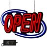 VEVOR Sign Open 31.5x15.7 inch Neon Open Sign 30W Led Open Sign Vertical Sign Open with 24 inch Hanging Chain and Power Adapter Bright Light for Business Outdoor (31.5"X15.7"X1.2")