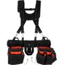 VEVOR Tool Belt with Suspenders, 34 Pockets, 29-54 inches Adjustable Waist Size, Tool Belts for Men, 1250D Nylon Heavy Duty Carpenter Tool Pouch for Carpenters, Electricians, and Gardening, Black