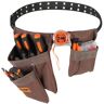 VEVOR Tool Belt, 13 Pockets, Adjusts from 29 Inches to 54 Inches, Polyester Heavy Duty Tool Pouch Bag, Detachable Tool Bag for Electrician, Carpenter, Handyman, Woodworker, Construction, Framer, Brown