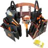 VEVOR Tool Belt, 31 Pockets, Adjusts 32 Inches to 54 Inches, Leather Heavy Duty Tool Pouch Bag, Detachable Tool Bag for Electrician, Carpenter, Handyman, Woodworker, Construction, Black/Brown