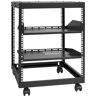 VEVOR 12U Open Frame Server Rack, 15''-40'' Adjustable Depth, Free Standing or Wall Mount Network Server Rack, 4 Post AV Rack with Casters, Holds All Your Networking IT Equipment AV Gear Router Modem