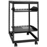 VEVOR 15U Open Frame Server Rack, 15''-40'' Adjustable Depth, Free Standing or Wall Mount Network Server Rack, 4 Post AV Rack with Casters, Holds All Your Networking IT Equipment AV Gear Router Modem