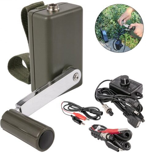 VEVOR Hand Power Generator 30W, Hand Crank Generator 0-28V, DC Regulator with USB Plug Black, Hand Crank Power Generator for Outdoor Mobile Phone Computer Charging, Hand Crank DC Generator