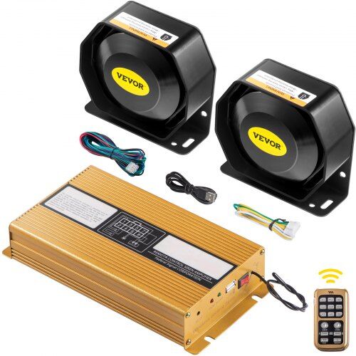 Vevor 400W 8 Sound Loud Car Warning Alarm Police Fire Horn PA Speaker MIC System