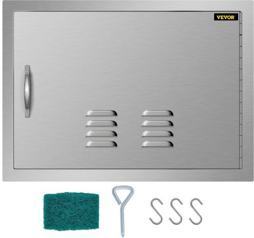 VEVOR BBQ Access Door 24 x 17 Inch Horizontal Island Door with Vents Stainless Steel Single Access Door Flush Mount Outdoor Kitchen