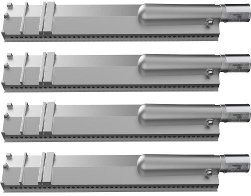 VEVOR Grill Burners, Stainless Steel BBQ Burners Replacement, 4 Packs Grill Burner Replacement, Flame Grill with 16.1" Length Barbecue Replacement Parts with Evenly Burning for Premium Gas Grills