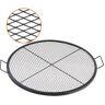 VEVOR X-Marks Fire Pit Grill Grate, Round Cooking Grate, Heavy Duty Steel Campfire BBQ Grill Grid with Handle and Support X Wire, Portable Camping Cookware for Outside Party & Gathering, 36 Inch Black