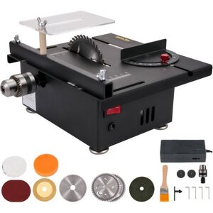 VEVOR Mini Table Saw, 96W Hobby Table Saw for Woodworking, 0-90 Angle Cutting Portable DIY Saw, 7-Level Speed Adjustable Multifunctional Table Saws, 1.3in Cutting Depth (Cutting/Polishing Set)