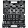 VEVOR 3/8" Drive Impact Socket Set, 48 Piece Socket Set SAE （5/16" -3/4"） & Metric （8-22mm）6 Point Cr-V Drive Extension Bar Universal Joint & Power Drill Adapter Includes Storage Case