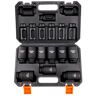 VEVOR 1/2" Drive Impact Socket Set, 9 Piece Deep Socket Set Metric 29-38mm, 6 Point Cr-Mo Alloy Steel for Auto Repair, Easy-to-Read Size Markings, Rugged Construction, Includes Storage Case