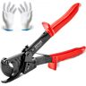VEVOR Ratcheting Cable Cutter, 10" Wire Cutter Heavy Duty with Gloves, Strong Silicon-Manganese Spring Steel Blade-for Cutting Up to  240 mm² /473 MCM  Electrical Wire