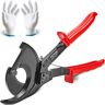 VEVOR Ratcheting Cable Cutter, 11" Wire Cutter Heavy Duty with Gloves, Strong Silicon-Manganese Spring Steel Blade-for Cutting Up to  400 mm² / 780 MCM Electrical Wire