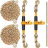 VEVOR Ratchet Chain Binder, 5/16"-3/8" Heavy Duty Load Binders, with G80 Chains 7100 lbs Secure Load Limit, Labor-saving Anti-skid Handle, Tie Down Hauling Chain Binders for Flatbed Truck Trailer, 2 P