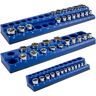 VEVOR Magnetic Socket Organizer Socket Holder 3 pcs 1/2, 3/8, 1/4-in Metric Blue