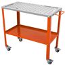 VEVOR 36" x 18" Welding Table, 1200lbs Load Capacity Steel Welding Workbench Table on Wheels, Portable Work Bench with Braking Lockable Casters, 4 Tool Slots, 5/8-inch Fixture Holes, Tool Tray