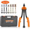 VEVOR Rivet Nut Tool, 14” Rivnut Tool Kit with 7 PCS Metric and SAE Mandrels, 70 PCS Assorted Rivet Nuts, 10-24, 1/4-20, M6, 5/16-18, M8, 3/8-16, M10, Rivet Nut Kit With Rugged Carrying Case