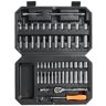 VEVOR Socket Set, 1/4 Inch Drive Socket and Ratchet Set, 6-Point Socket Opening, 54 Pieces Tool Set SAE and Metric, Deep and Standard Sockets, 5/32-9/16 in, 4-14 mm, with Accessories, Storage Case