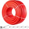 VEVOR PEX Pipe, 1 Inch x 500 FT PEX Tubing, Non Oxygen Barrier Red PEX-B Pipe, Flexible PEX Water Line for RV Sewer Hose, Plumbing, Radiant Heating