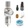 VEVOR Air Compressor Filter Regulator, 1/2" NPT 5μm Air Dryer for Compressor, Single Stage Semi-Auto Air Compressor Water Separator with Brass Filter Element, 7.5-125PSI Pressure Regulator, Poly Bowl