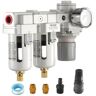 VEVOR Air Compressor Filter Regulator, 3/8" NPT 5μm Air Compressor Water Separator, Semi-Auto Drain Air Drying System with Brass Filter Element, Double Stage, 7.5-125PSI Pressure Regulator, Poly Bowl