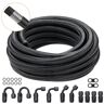 VEVOR 8AN Fuel Line Kit, 20 FT Fuel Hose Kit, 0.43" Nylon Stainless Steel Braided Fuel Line Oil/Gas/Diesel Hose End Fitting Kit, with 12 PCS Swivel Fitting Adapter Kit, Black