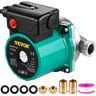 VEVOR Hot Water Recirculating Pump, 93W 110V Water Circulator Pump, Automatic Start Circulating Pump NPT 3/4" w/Brass Fittings, Stainless Steel Head, 3 Speed Control for Electric Water Heater System