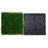 VEVOR Artifical Grass Tiles Interlocking Turf Deck Set, 18 Pack - 12"x12", Synthetic Fake Grass Self-draining Mat Flooring Decor Pad, Perfect For Multi-Purpose Indoor Outdoor Entryway Scraper Dog Mats